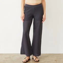 MONROW Cotton Mesh Wide Leg Pant FADEDBLACK Sale